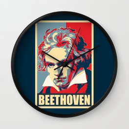 Beethoven Propaganda Poster Pop Art Wall Clock