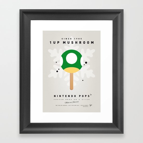 My NINTENDO ICE POP - 1 up Mushroom Framed Art Print