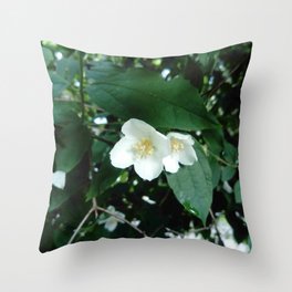 white flower 7 Throw Pillow