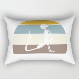 Yoga Skeleton Vintage Retro Rectangular Pillow