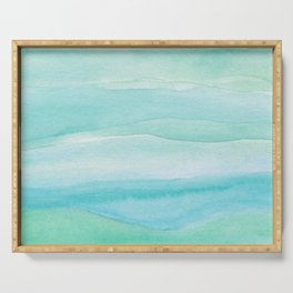 Ocean Layers - Blue Green Watercolor Serving Tray