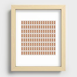 80s Mid Century Rectangles Burnt Orange Recessed Framed Print