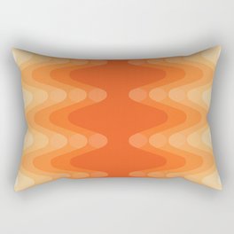70s Retro Vintage Style Sonic Wave Pattern 223 Orange Rectangular Pillow
