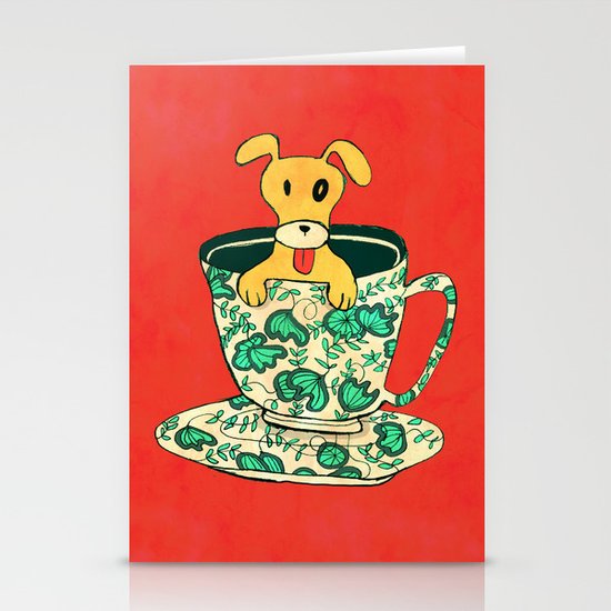 Dinnerware Sets - puppy in a teacup Stationery Cards