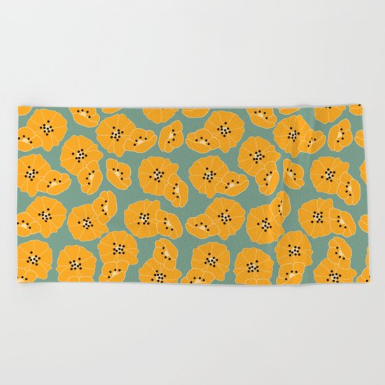 Retro bloom 003 Beach Towel
