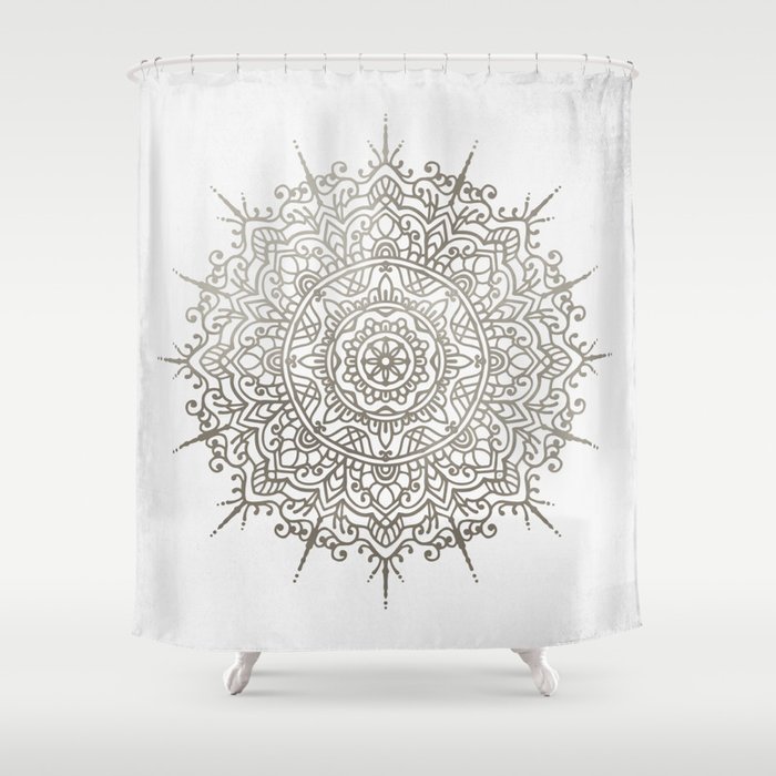 Gray Boho Mandala, graphic design #469b Shower Curtain