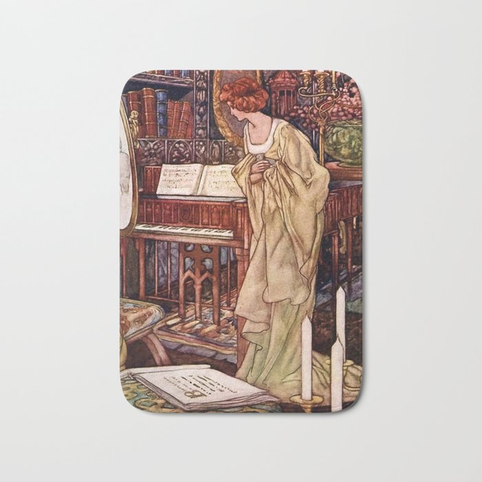 “Beauty and the Beast” by Charles Robinson Bath Mat