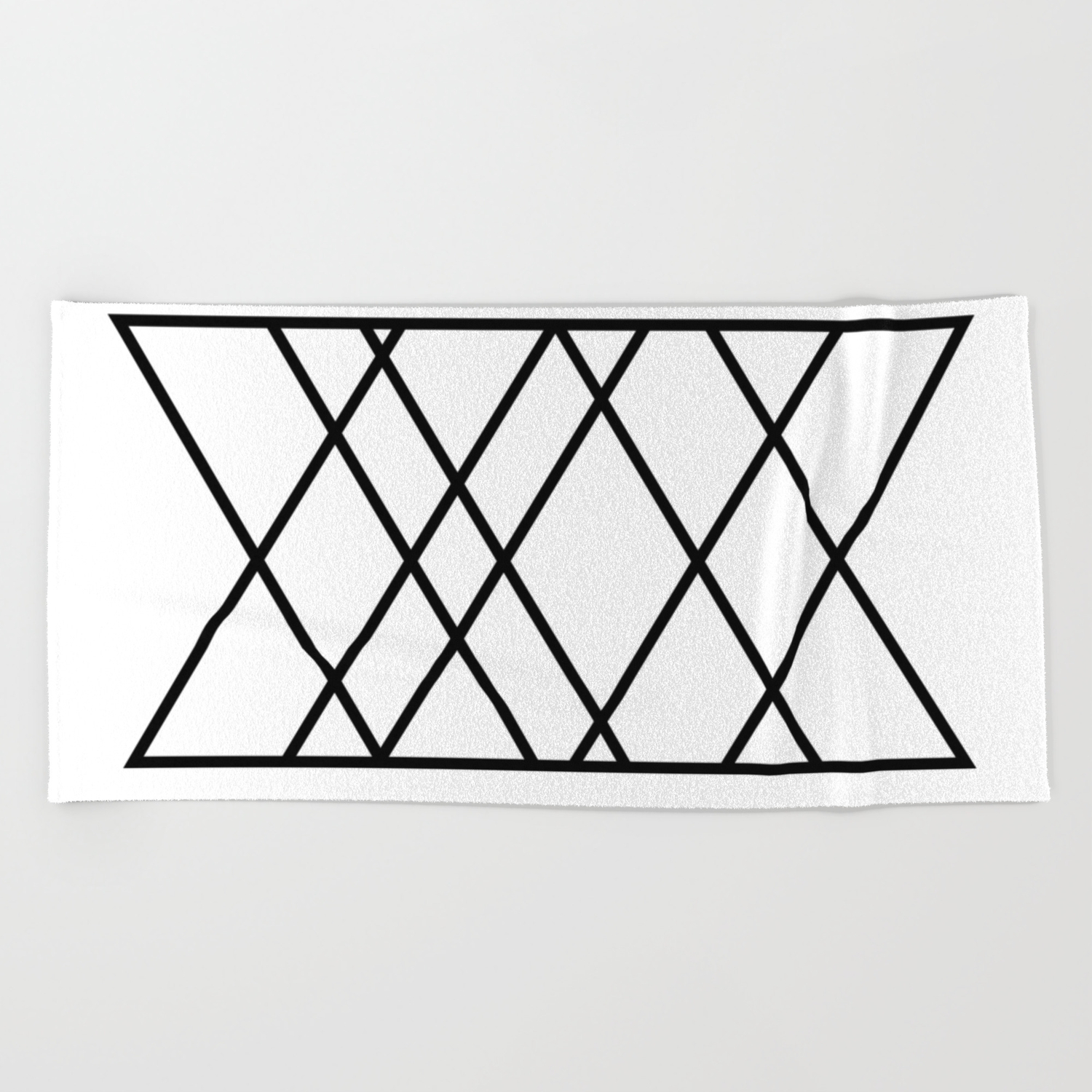 Ten X Five White Black And White Abstract Art Beach Towel By