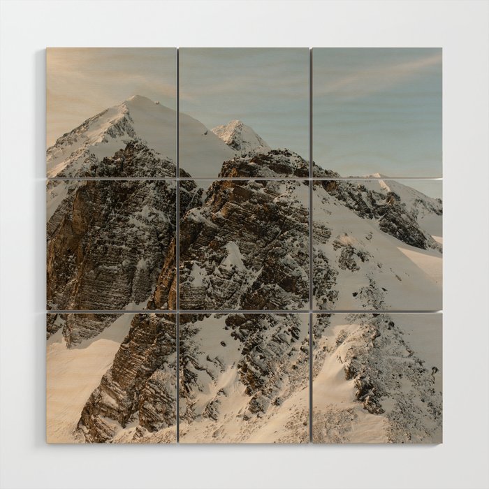 Alaska Mountain Sunrise Landscape Print Wood Wall Art