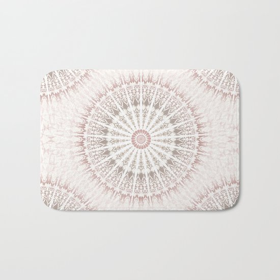 Cream Rose Mandala Bath Mat