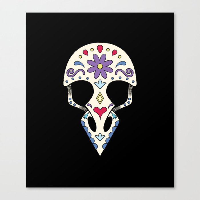 Bird sugar skull Canvas Print