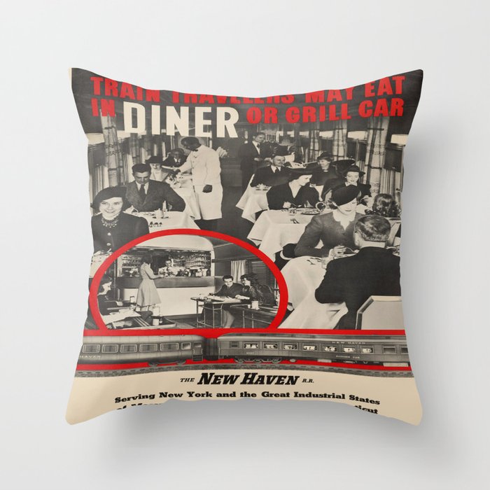 Vintage poster - New Haven Railroad Throw Pillow