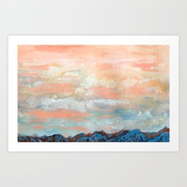 Mountain Sky in Watercolor Art Print
