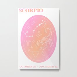 Scorpio Astrology Poster Metal Print