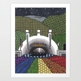 Rainbow Hollywood Bowl Art Print