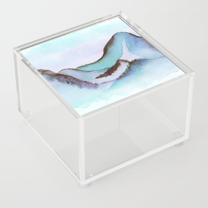 Beautiful Minimalist Mountain Range Acrylic Box