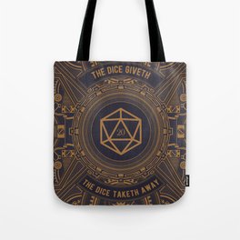Steampunk Dice Giveth Dice Taketh Away D20 Dice Tabletop RPG Gaming Tote Bag