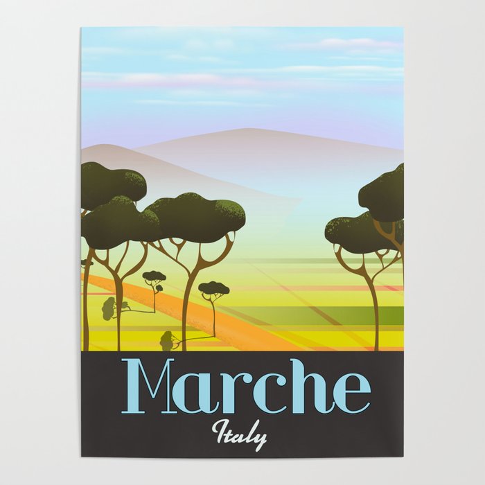 Marche Italy travel poster Poster