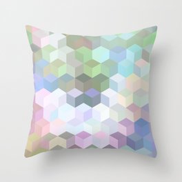 Hexagon Cube Tiles 186 Throw Pillow