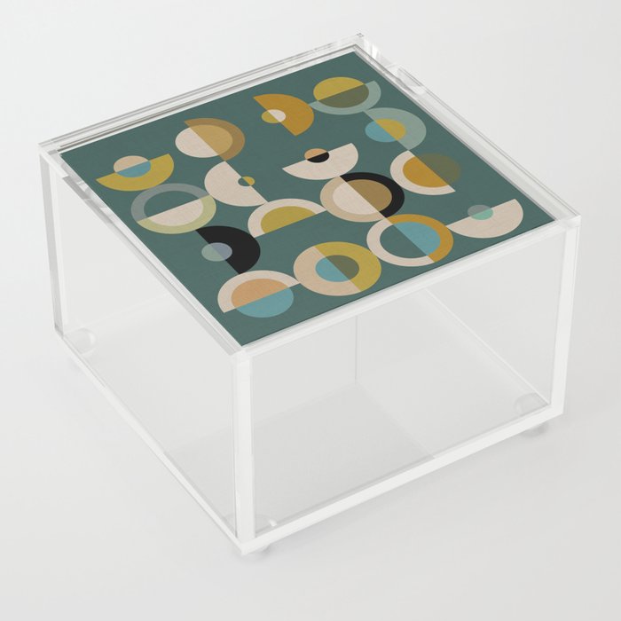 mid century modern geometric abstract pattern 24 Acrylic Box