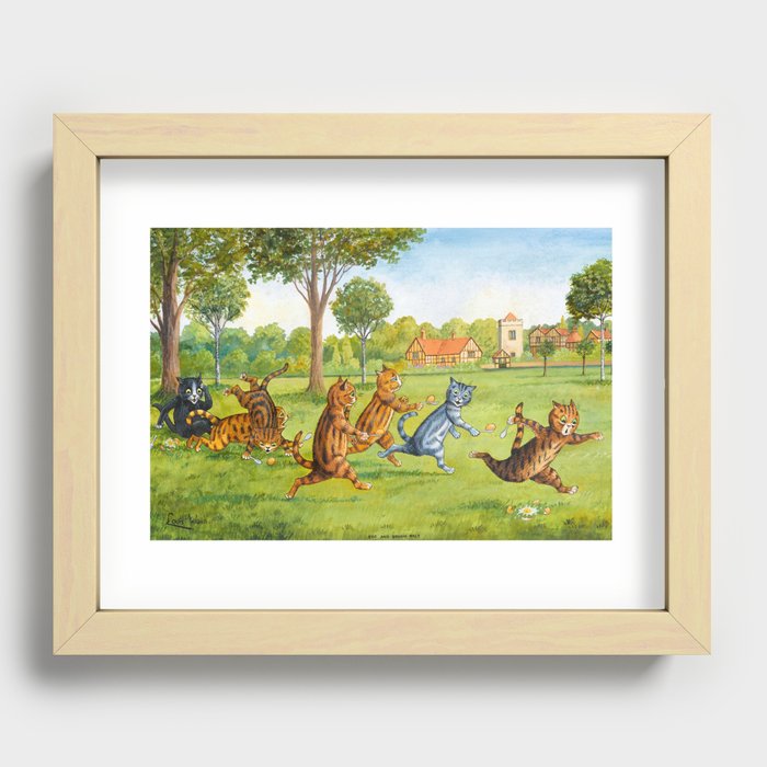 Egg and Spoon Race by Louis Wain Recessed Framed Print