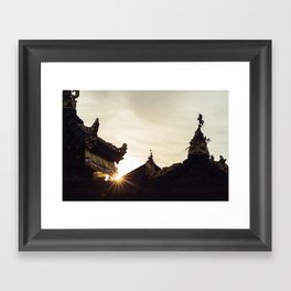 Temples at sunset Framed Art Print