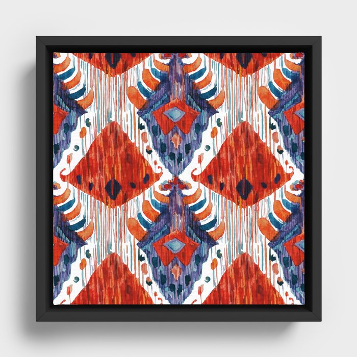 Red Shirobi Tie Dye Framed Canvas