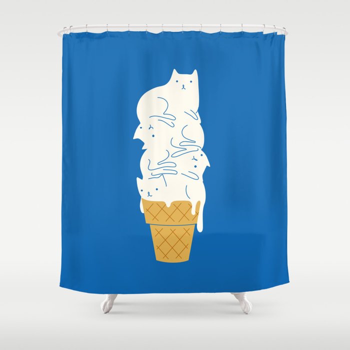 Cats Ice Cream Shower Curtain