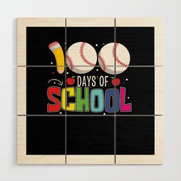 Days Of School 100th Day 100 Softball Baseball Wood Wall Art