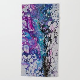 Fluid Abstract Teal Pink Purple Beach Towel