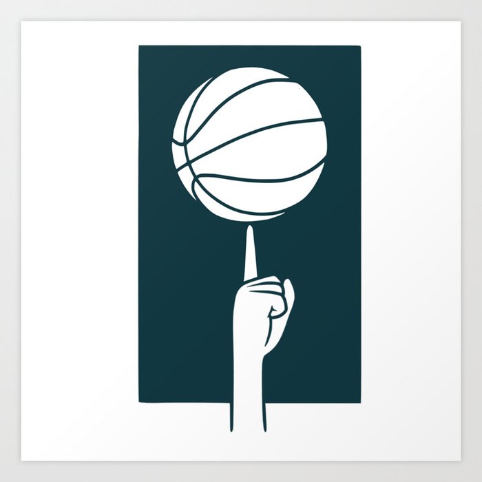 Basketball Spinning On A Finger Art Print By Yourfreshdesigns Society6