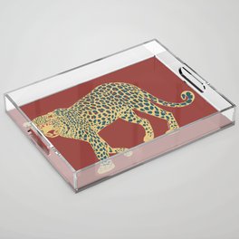 Leopard - Red Acrylic Tray