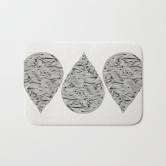 Water Drop – Black Ink Bath Mat