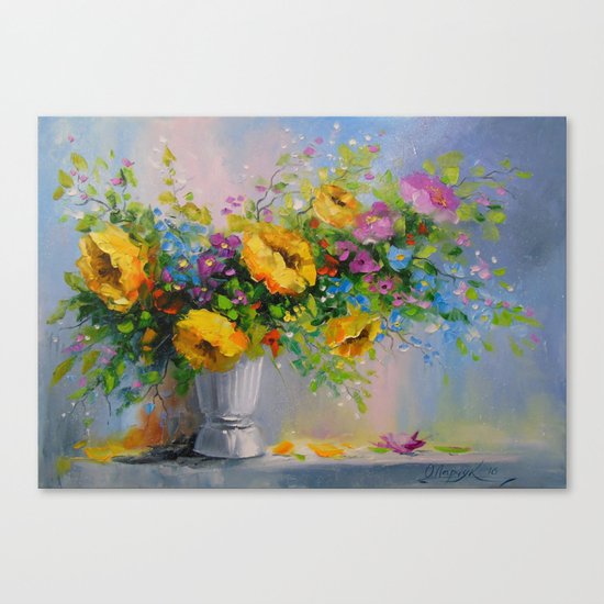 Bouquet de fleurs jaunes Canvas Print