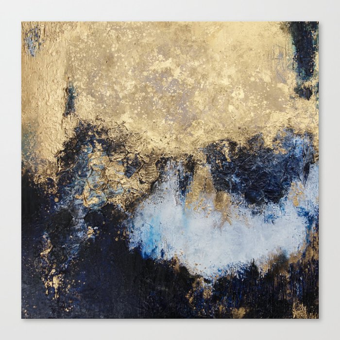 Blue Gold Abstract Canvas Print By Theshawnamiller Society6