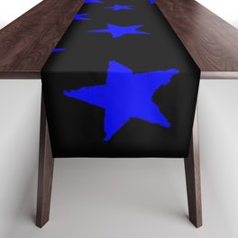 Hand-Drawn Stars (Blue & Black Pattern) Table Runner