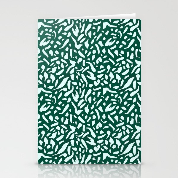 Deep Emrald | Green Terrazzo Pattern | Fun Funky Eclectic Modern Boho Painting Stationery Cards