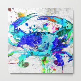 Blue Crab Metal Print | Deepocean, Bluecrabs, Marine, Underwaterlife, Colorfulcrabs, Marineanimals, Abstract, Abstractcrab, Popart, Crabs 
