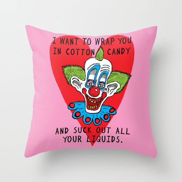 Killer Klown Love Throw Pillow