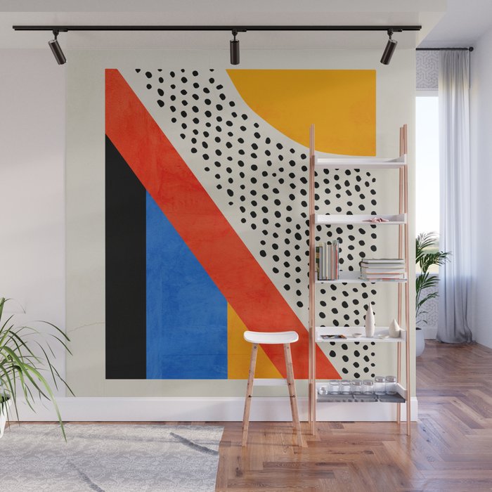Mid Century Abstract Landscape Wall Mural