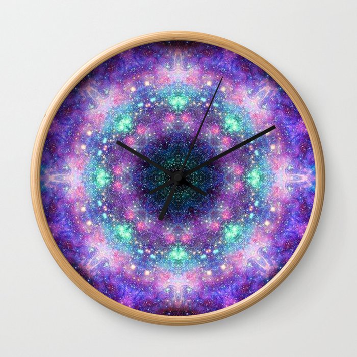 Trippy Purple Deep Space Mandala Wall Clock