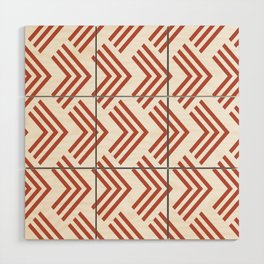 Red and White Chevron Arrow Pattern Pairs Dunn and Edwards 2022 Trending Color Red River DE5125 Wood Wall Art