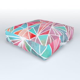 Watercolor polygon. kaleidoscope Outdoor Floor Cushion