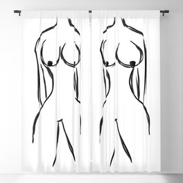 Body Language Line Art Blackout Curtain