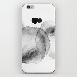 Sanmachi - Modern Minimal Abstract Painting - Black and White iPhone Skin