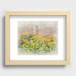 Wall of Flowers Watercolor Recessed Framed Print