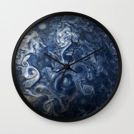 Swirling Blue Clouds of Planet Jupiter from Juno Cam Wall Clock