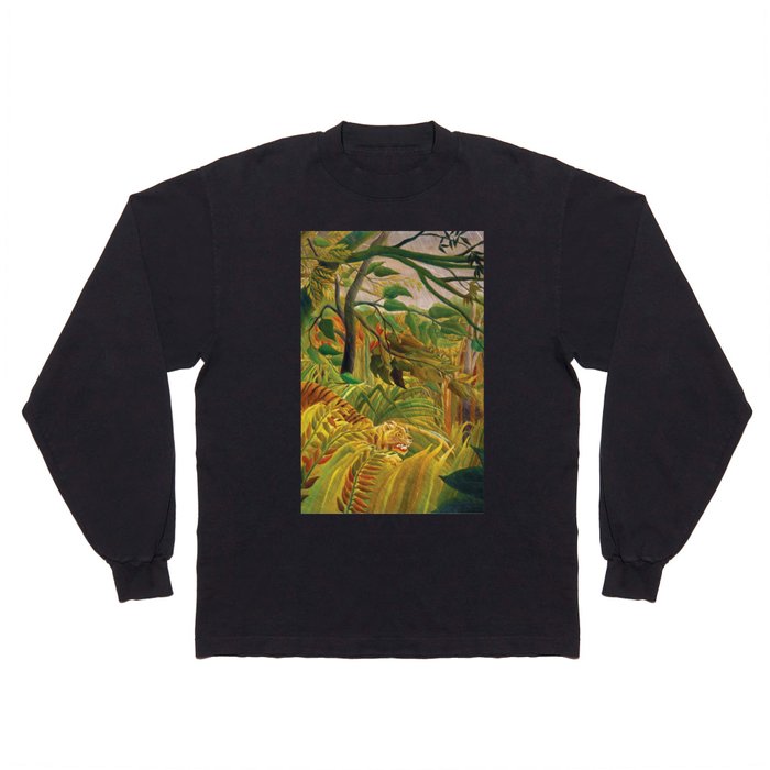 Tiger in a Tropical Storm, Exotic, Henri Rousseau Long Sleeve T Shirt