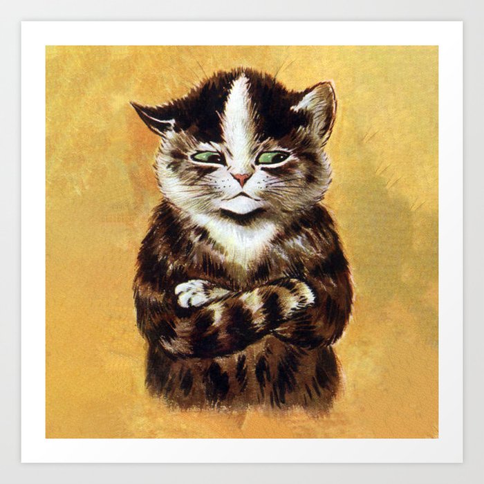  3dRose fl_110350_1 Vintage Cat Louis Wain Animal Art