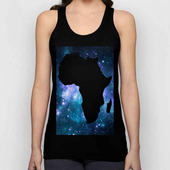 Africa : Teal Blue Violet Galaxy Unisex Tank Top